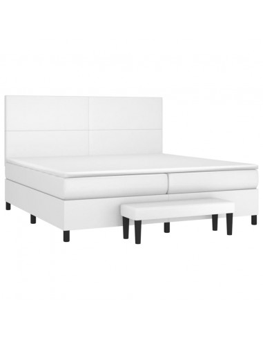 Giroletto a Molle con Materasso Bianco 200x200cm in Similpelle