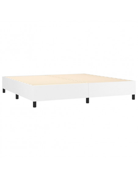 Giroletto a Molle con Materasso Bianco 200x200cm in Similpelle