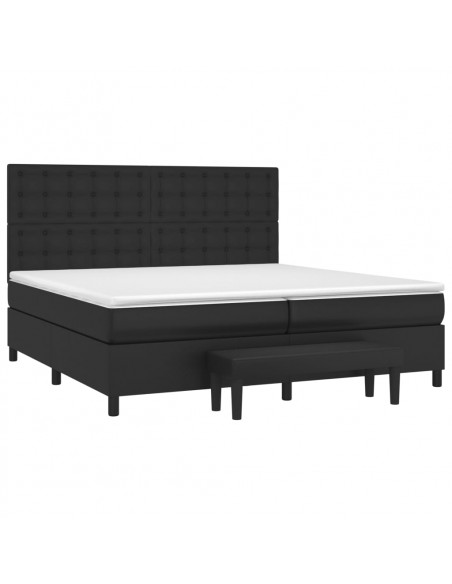 Giroletto a Molle con Materasso Nero 200x200 cm in Similpelle