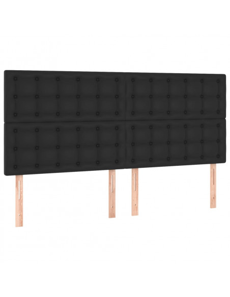 Giroletto a Molle con Materasso Nero 200x200 cm in Similpelle