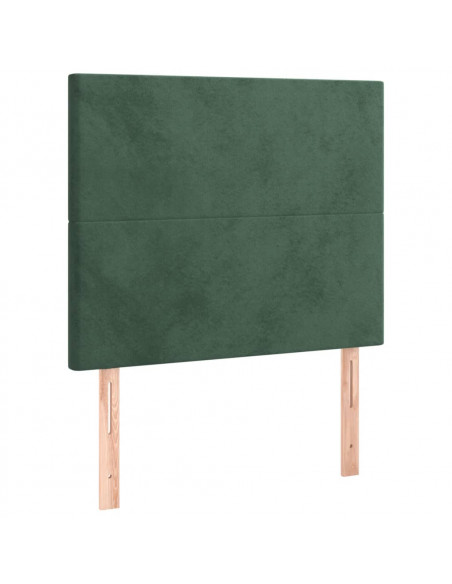 Giroletto a Molle con Materasso Verde Scuro 90x200 cm Velluto