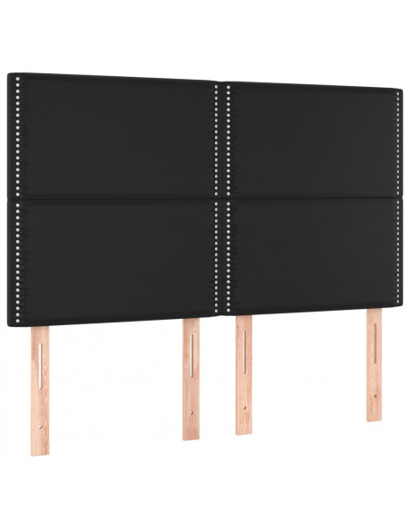 Giroletto a Molle con Materasso Nero 140x190 cm in Similpelle