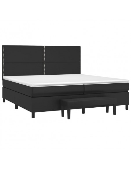 Giroletto a Molle con Materasso Nero 200x200 cm in Similpelle