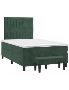 Giroletto a Molle con Materasso Verde Scuro 120x190 cm Velluto