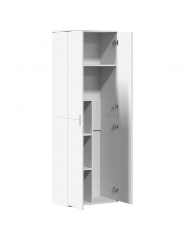 Credenza Bianca 60x35x180 cm in Legno Multistrato