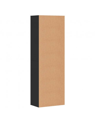 Credenza Nera 60x35x180 cm in Legno Multistrato