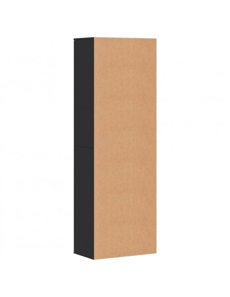 Credenza Nera 60x35x180 cm in Legno Multistrato