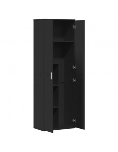 Credenza Nera 60x35x180 cm in Legno Multistrato