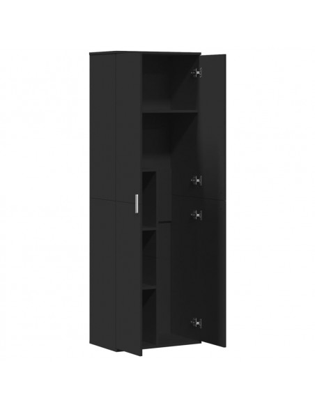 Credenza Nera 60x35x180 cm in Legno Multistrato