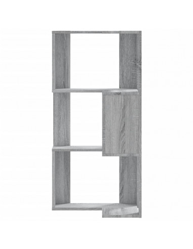 Libreria Angolare 3 Ripiani Grigio Sonoma 50x50x102 cm Legno