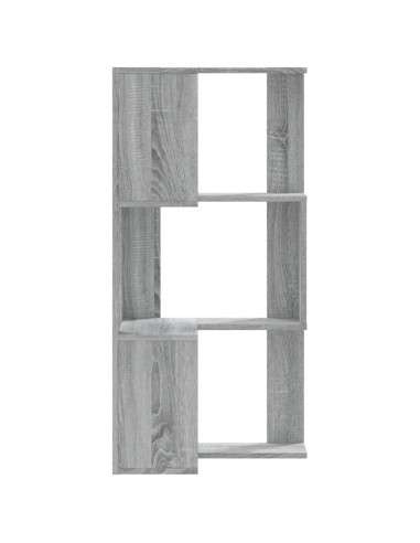 Libreria Angolare 3 Ripiani Grigio Sonoma 50x50x102 cm Legno