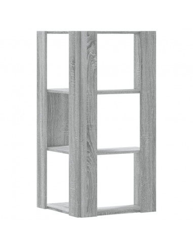 Libreria Angolare 3 Ripiani Grigio Sonoma 50x50x102 cm Legno
