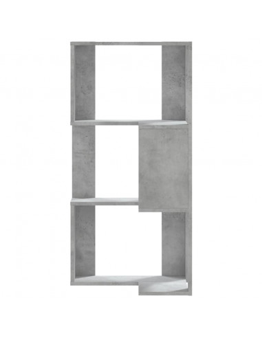 Libreria Angolare 3 Ripiani Grigio Cemento 50x50x102 cm Legno