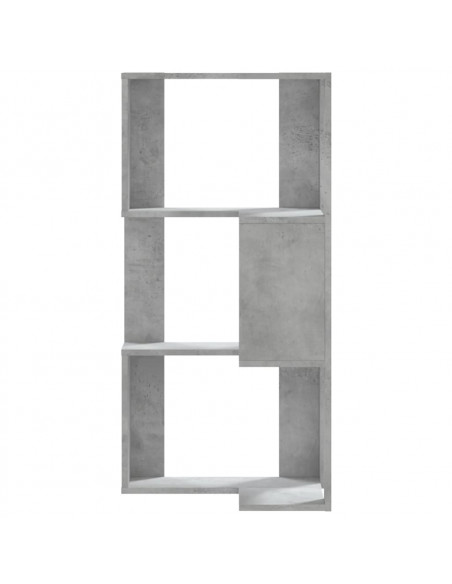 Libreria Angolare 3 Ripiani Grigio Cemento 50x50x102 cm Legno
