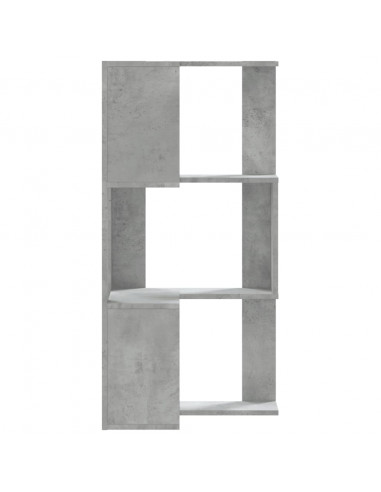 Libreria Angolare 3 Ripiani Grigio Cemento 50x50x102 cm Legno
