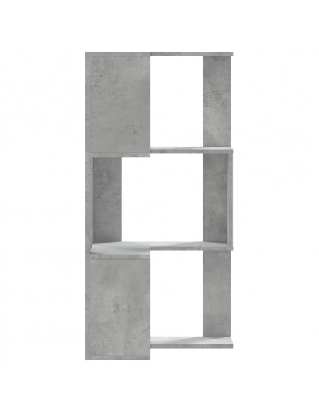 Libreria Angolare 3 Ripiani Grigio Cemento 50x50x102 cm Legno