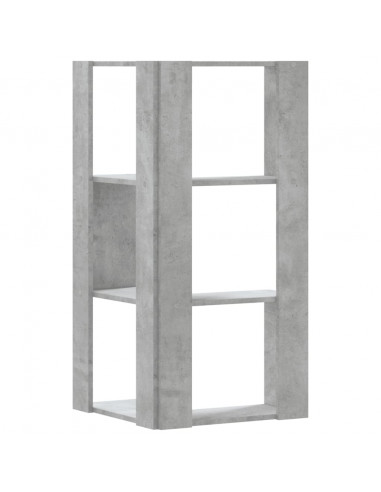 Libreria Angolare 3 Ripiani Grigio Cemento 50x50x102 cm Legno