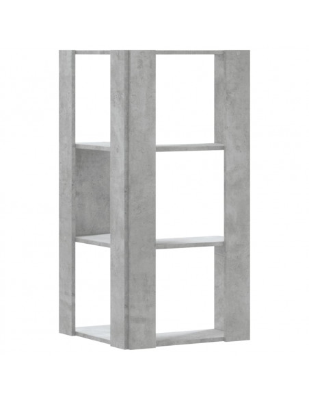 Libreria Angolare 3 Ripiani Grigio Cemento 50x50x102 cm Legno