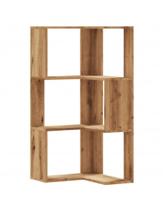 Libreria Angolare 3Ripiani Rovere Artigianale 50x50x102cm Legno