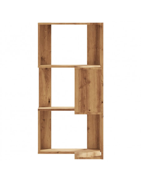 Libreria Angolare 3Ripiani Rovere Artigianale 50x50x102cm Legno