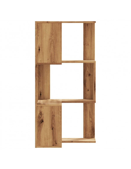 Libreria Angolare 3Ripiani Rovere Artigianale 50x50x102cm Legno