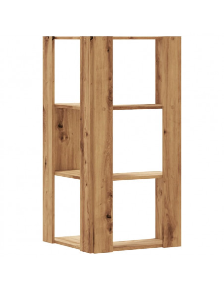 Libreria Angolare 3Ripiani Rovere Artigianale 50x50x102cm Legno