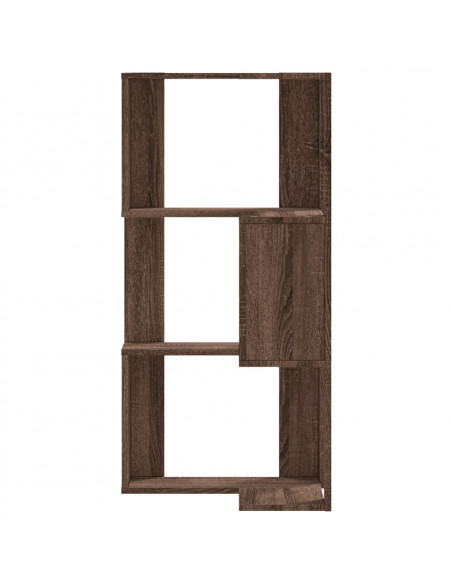 Libreria Angolare 3 Ripiani Rovere Marrone 50x50x102 cm Legno