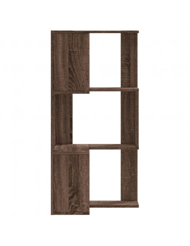 Libreria Angolare 3 Ripiani Rovere Marrone 50x50x102 cm Legno