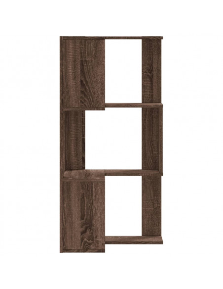 Libreria Angolare 3 Ripiani Rovere Marrone 50x50x102 cm Legno