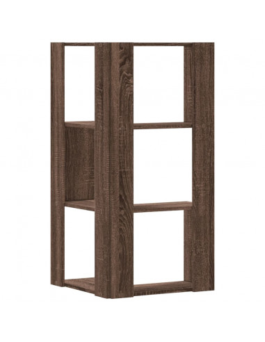 Libreria Angolare 3 Ripiani Rovere Marrone 50x50x102 cm Legno