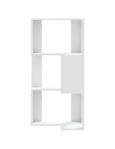 Libreria Angolare 3Ripiani Bianca 50x50x102cm Legno Multistrato