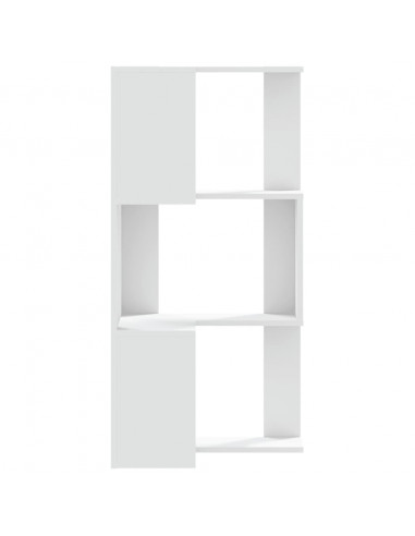 Libreria Angolare 3Ripiani Bianca 50x50x102cm Legno Multistrato