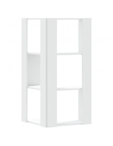 Libreria Angolare 3Ripiani Bianca 50x50x102cm Legno Multistrato