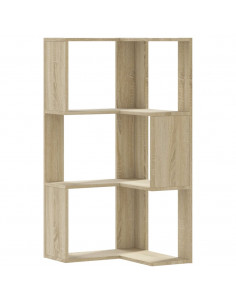 Libreria Angolare 3 Ripiani Rovere Sonoma 50x50x102 cm Legno