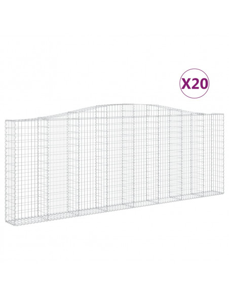 Cesti Gabbioni ad Arco 20 pz 400x30x140/160 cm Ferro Zincato