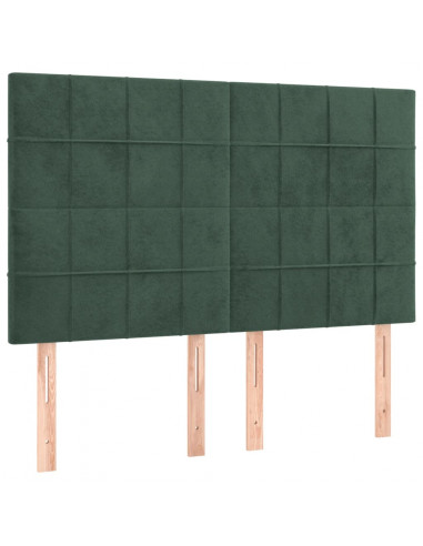 Giroletto a Molle con Materasso Verde Scuro 140x190 cm Velluto