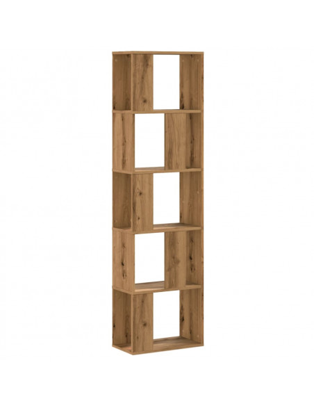 Libreria 5 Piani Rovere Artigianale 45x23,5x162,5cm Multistrato