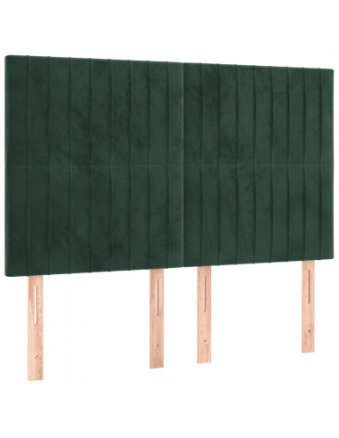 Giroletto a Molle con Materasso Verde Scuro 140x190 cm Velluto