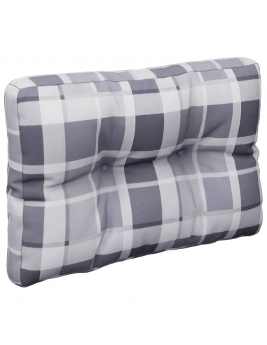 Cuscini per Pallet 2 pz Grigi a Quadri in Tessuto