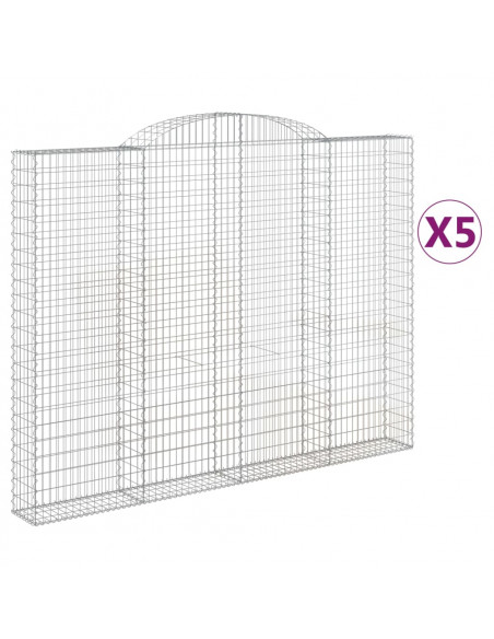 Cesti Gabbioni ad Arco 5 pz 300x30x220/240 cm Ferro Zincato