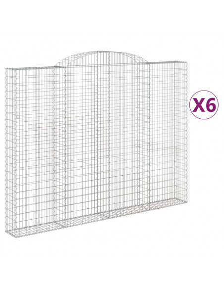 Cesti Gabbioni ad Arco 6 pz 300x30x220/240 cm Ferro Zincato