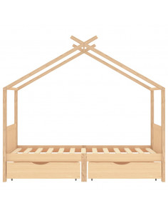 Giroletto per Bambini con Cassetti in Pino Massello 90x200 cm 2
