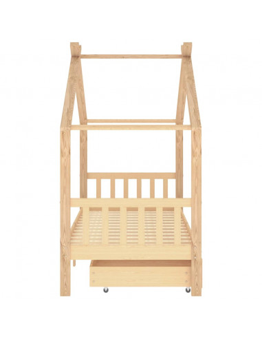 Giroletto per Bambini con Cassetti in Pino Massello 90x200 cm