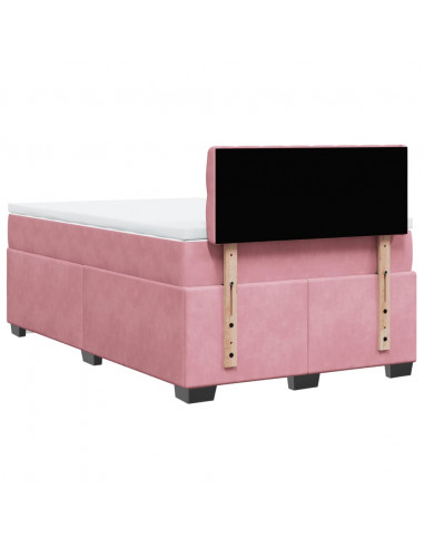 Giroletto a Molle con Materasso Rosa 120x200 cm in Velluto