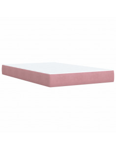 Giroletto a Molle con Materasso Rosa 120x200 cm in Velluto 2