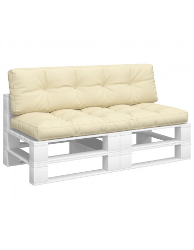 Cuscini per Pallet 2 pz Crema in Tessuto