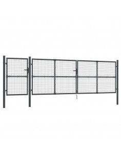 Cancello da Giardino in Rete Antracite 500x125 cm in Acciaio Zincato 2