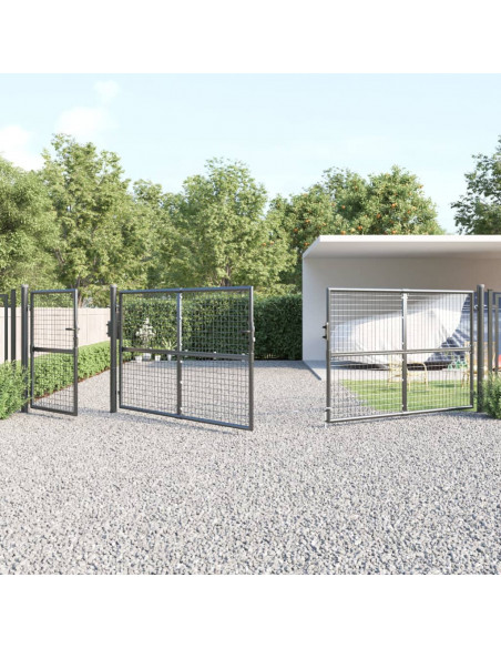 Cancello da Giardino in Rete Antracite 500x125 cm in Acciaio Zincato