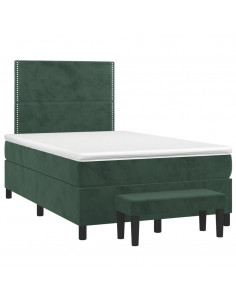 Giroletto a Molle con Materasso Verde Scuro 120x200 cm Velluto 2