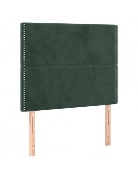 Giroletto a Molle con Materasso Verde Scuro 120x200 cm Velluto